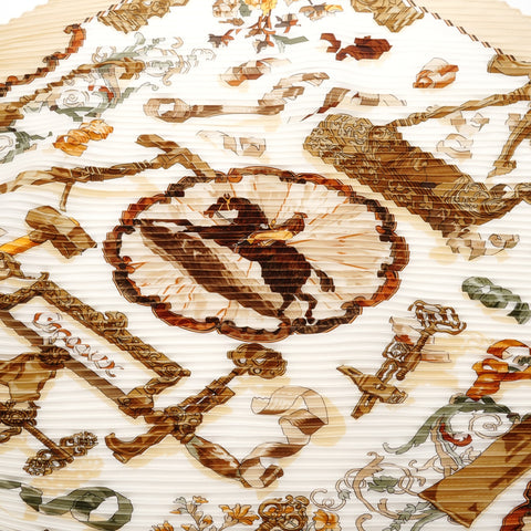 HERMES Pleated Silk Carr scarf beige WS25092