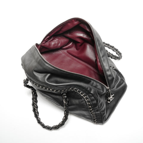 CHANEL 10 Series 2005-2006 Luxury Chain Shoulder Bag Boston bag black WS25094