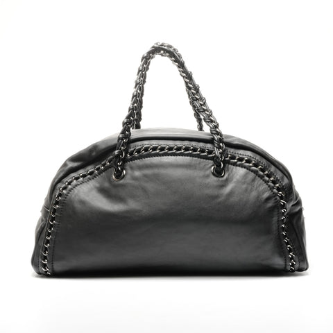 CHANEL 10 Series 2005-2006 Luxury Chain Shoulder Bag Boston bag black WS25094