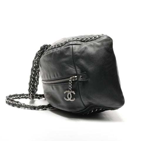 CHANEL 10 Series 2005-2006 Luxury Chain Shoulder Bag Boston bag black WS25094