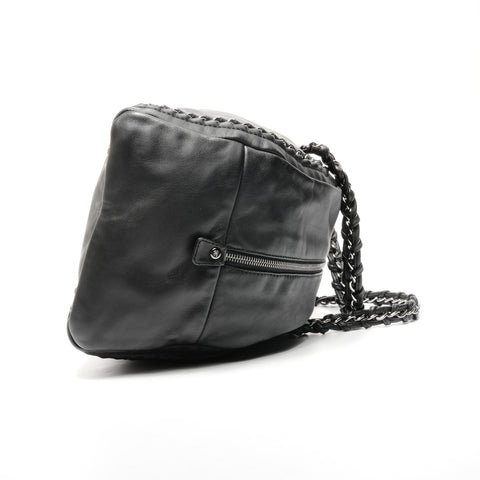 CHANEL 10 Series 2005-2006 Luxury Chain Shoulder Bag Boston bag black WS25094