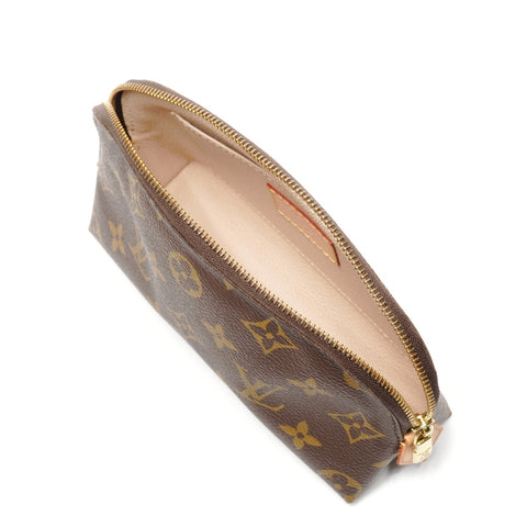 LOUIS VUITTON Monogram Pochette Cosmetic Pouch PVC Brown WS25095