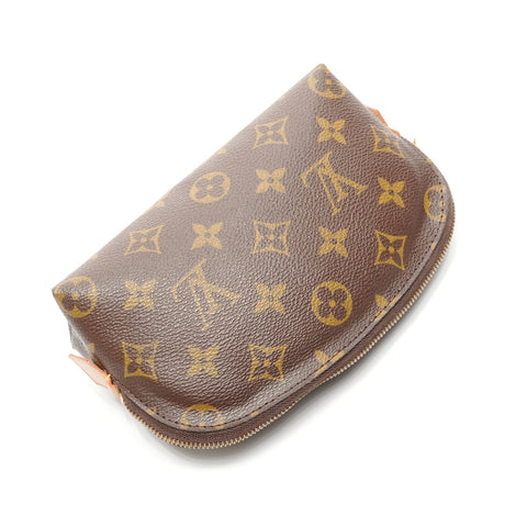 LOUIS VUITTON Monogram Pochette Cosmetic Pouch PVC Brown WS25095