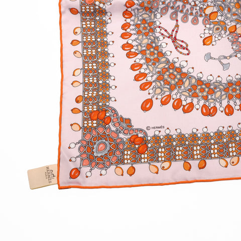 HERMES Silk scarf 90 pieces from the Maharajas scarf pink WS25097