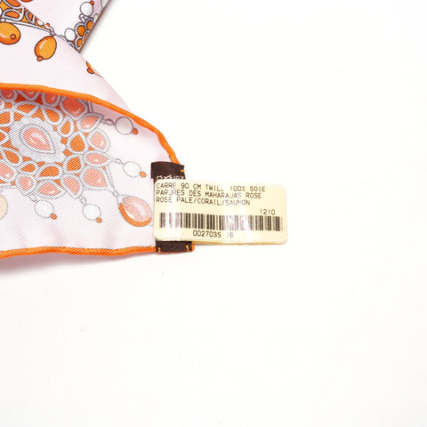 HERMES Silk scarf 90 pieces from the Maharajas scarf pink WS25097