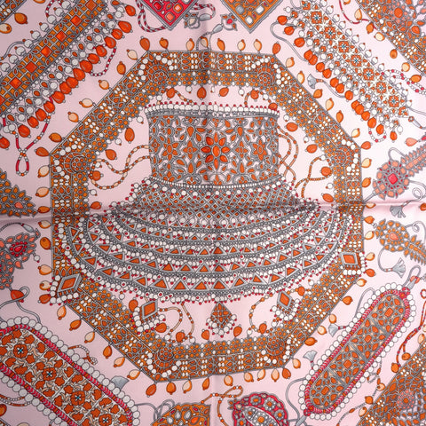 HERMES Silk scarf 90 pieces from the Maharajas scarf pink WS25097