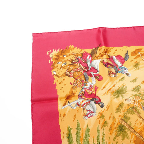 HERMES Silk Carr 90 Africa scarf Red WS25098