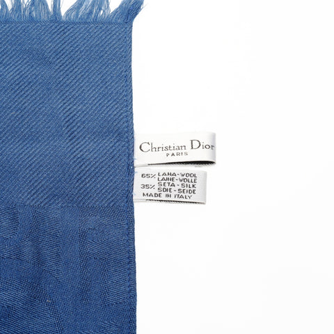 Christian Dior Wool x Silk Trotter Scarf blue WS25100