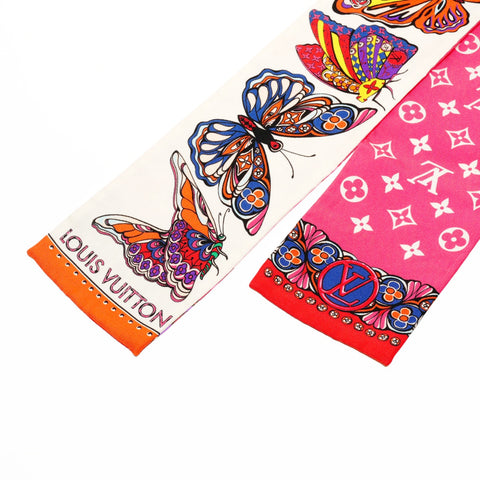 LOUIS VUITTON Bando World of Love Silk Butterfly scarf pink WS25101