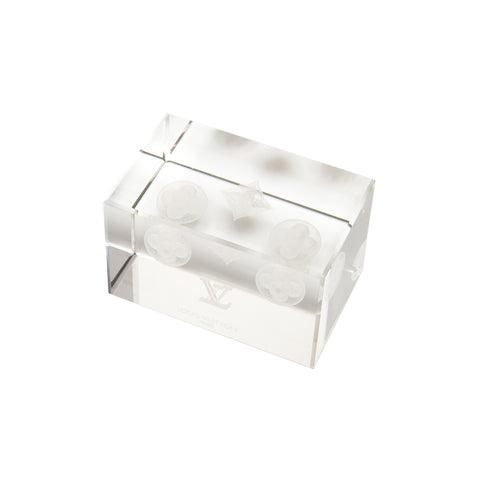 LOUIS VUITTON Paperweight Crystal Glass Other accessories white WS25102
