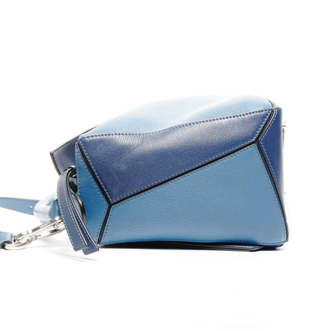 LOEWE Puzzle Medium Leather 2way Shoulder Bag blue WS25108