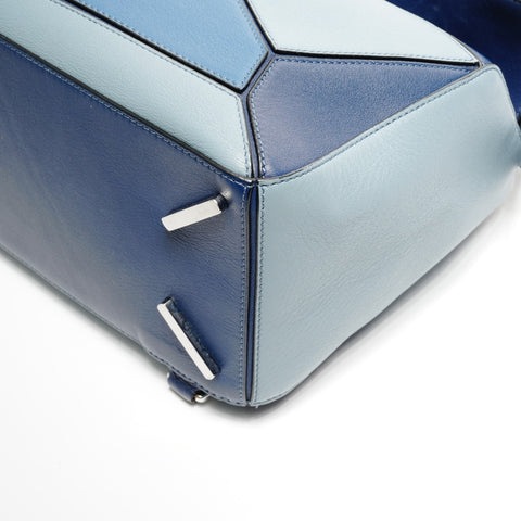 LOEWE Puzzle Medium Leather 2way Shoulder Bag blue WS25108