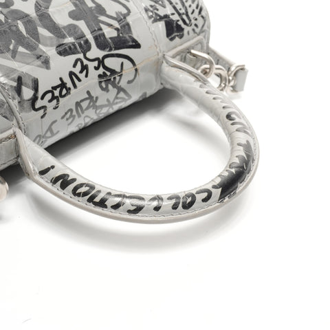 BALENCIAGA Graphic Hourglass XS 2way Shoulder Bag gray WS25112