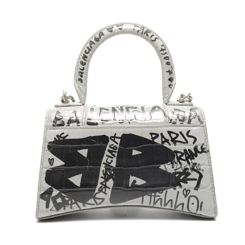 BALENCIAGA Graphic Hourglass XS 2way Shoulder Bag gray WS25112