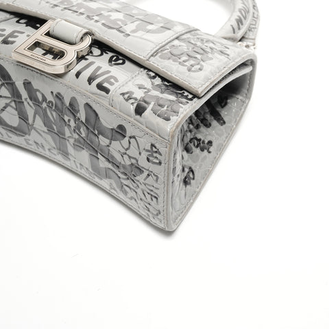 BALENCIAGA Graphic Hourglass XS 2way Shoulder Bag gray WS25112