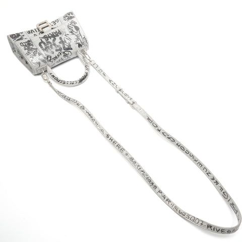 BALENCIAGA Graphic Hourglass XS 2way Shoulder Bag gray WS25112