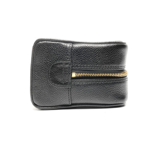 CHANEL No. 4 1996-1997 COCO Mark Caviar Skin Pouch black WS25113