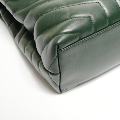 YVES SAINT LAURENT Monogram Matelasse Chevron Lulu Leather Shoulder Bag green WS25116