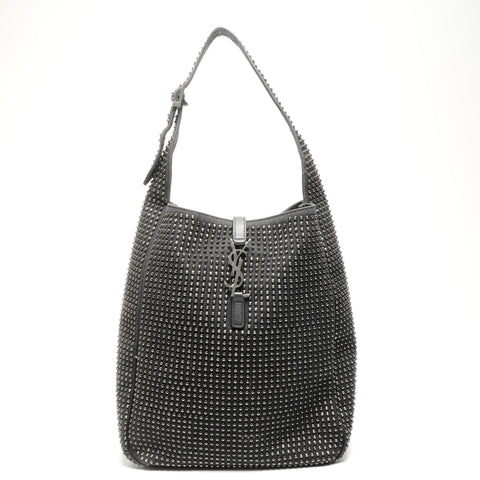 YVES SAINT LAURENT Studded Canvas One Belt LE5A7 Shoulder Bag black WS25119