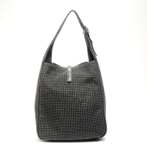 YVES SAINT LAURENT Studded Canvas One Belt LE5A7 Shoulder Bag black WS25119