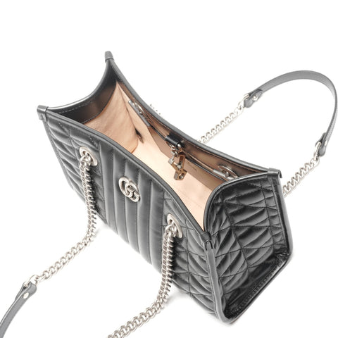 GUCCI GG Marmont Leather Small Tote Shoulder Bag black WS25129