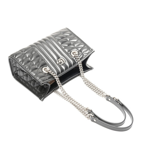 GUCCI GG Marmont Leather Small Tote Shoulder Bag black WS25129