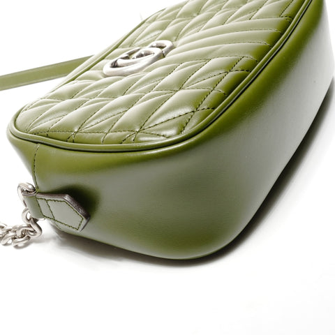 GUCCI GG Marmont Leather Camera Bag Shoulder Bag green WS25130