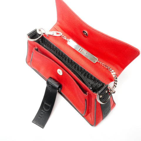 Christian Dior Hardcore Canvas Galliano Period Shoulder Bag Red WS25134