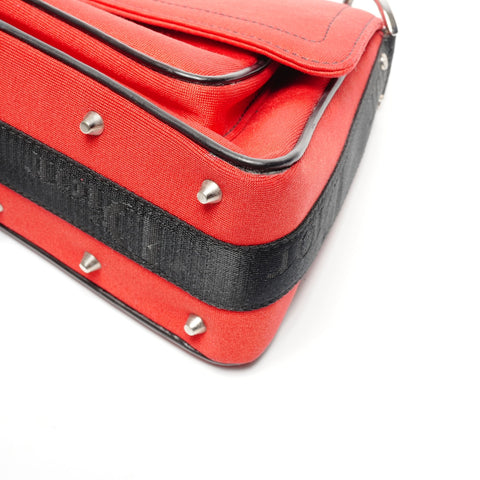 Christian Dior Hardcore Canvas Galliano Period Shoulder Bag Red WS25134