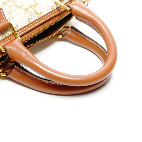 CELINE Triomphe Mini Boston 2way Small Handbag white WS25135