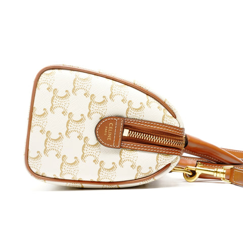 CELINE Triomphe Mini Boston 2way Small Handbag white WS25135
