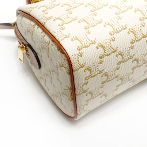 CELINE Triomphe Mini Boston 2way Small Handbag white WS25135