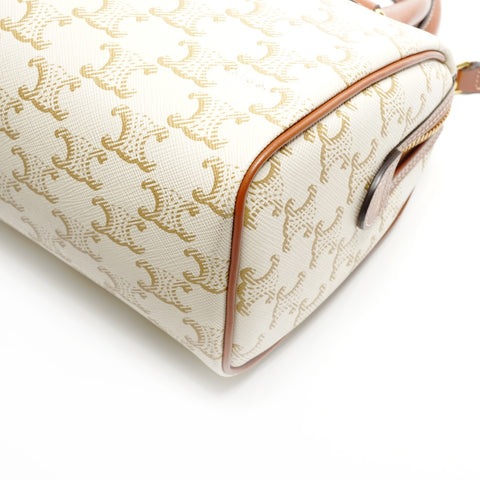CELINE Triomphe Mini Boston 2way Small Handbag white WS25135