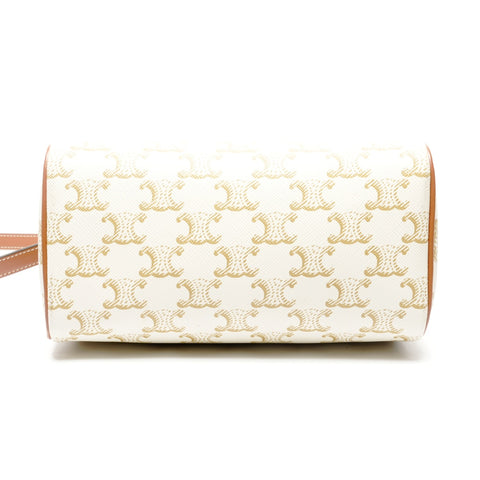 CELINE Triomphe Mini Boston 2way Small Handbag white WS25135