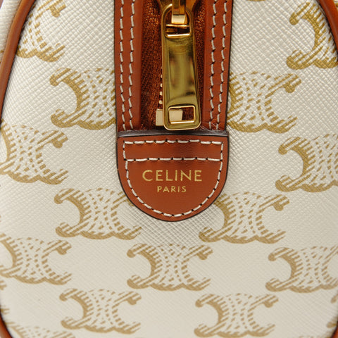 CELINE Triomphe Mini Boston 2way Small Handbag white WS25135
