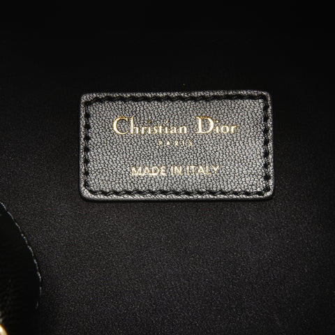 Christian Dior Macro Cannage Ami Chain Leather Shoulder Bag black WS25137