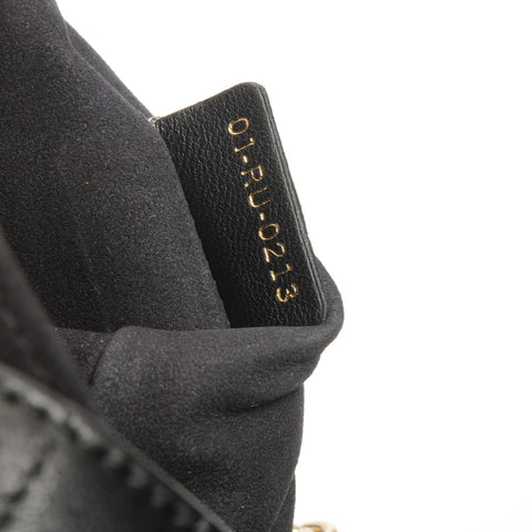 Christian Dior Macro Cannage Ami Chain Leather Shoulder Bag black WS25137