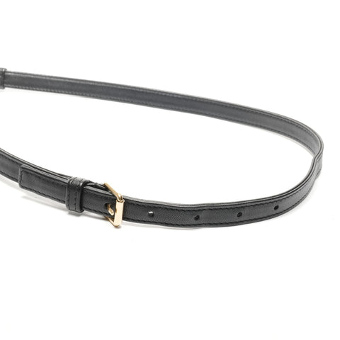 Christian Dior Macro Cannage Ami Chain Leather Shoulder Bag black WS25137