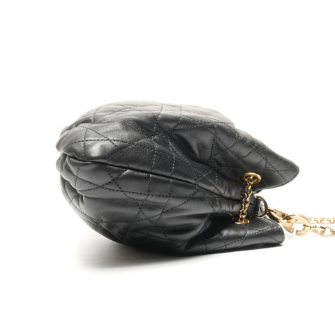 Christian Dior Macro Cannage Ami Chain Leather Shoulder Bag black WS25137