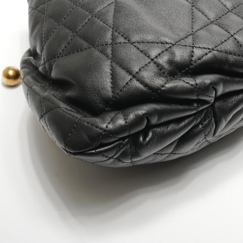 Christian Dior Macro Cannage Ami Chain Leather Shoulder Bag black WS25137