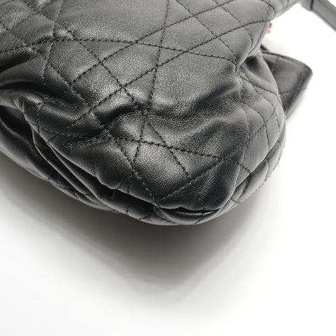 Christian Dior Macro Cannage Ami Chain Leather Shoulder Bag black WS25137