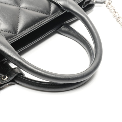 BURBERRY Banner Quilted Matelasse Chain 2way Handbag black WS25138