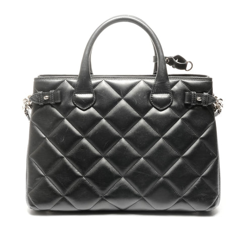 BURBERRY Banner Quilted Matelasse Chain 2way Handbag black WS25138