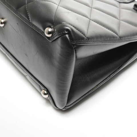 BURBERRY Banner Quilted Matelasse Chain 2way Handbag black WS25138