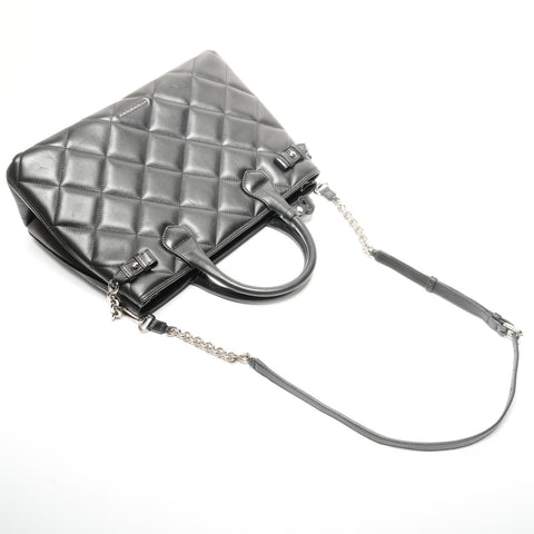 BURBERRY Banner Quilted Matelasse Chain 2way Handbag black WS25138