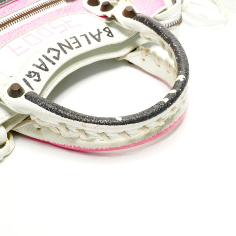 BALENCIAGA Mini City Graffiti 2way Shoulder Bag white WS25142