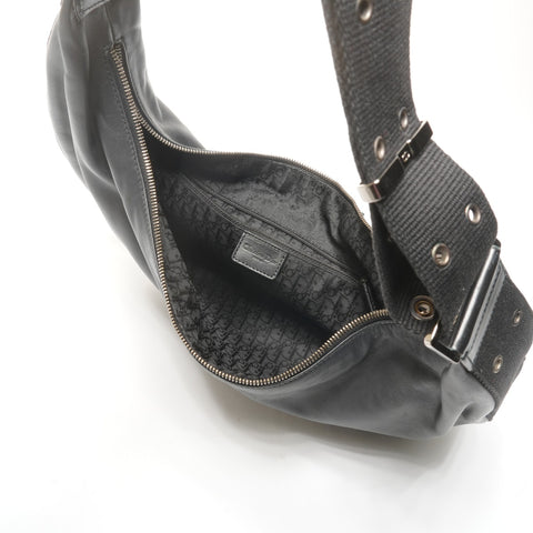 Christian Dior Street Chic Leather Half Moon Shoulder Bag black WS25143