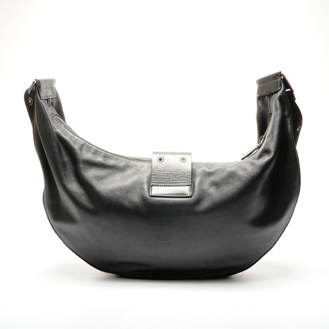 Christian Dior Street Chic Leather Half Moon Shoulder Bag black WS25143
