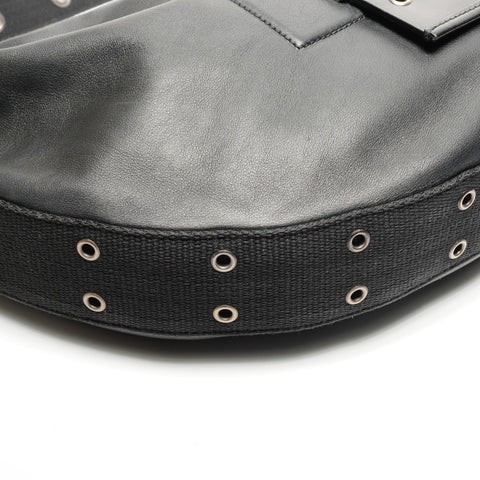 Christian Dior Street Chic Leather Half Moon Shoulder Bag black WS25143