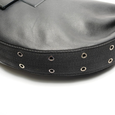 Christian Dior Street Chic Leather Half Moon Shoulder Bag black WS25143